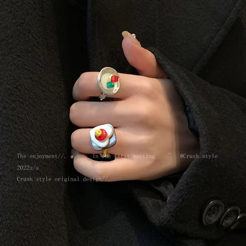 Wholesale Retro beaded cool elastic stacking ring